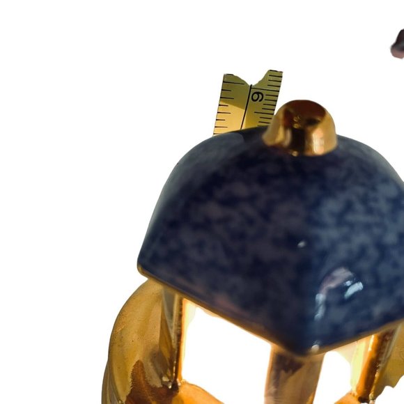 Thomas Kinkade 2004 Rock Lighthouse Battery Operated Light Ceramic Blue 8" - Picture 10 of 10